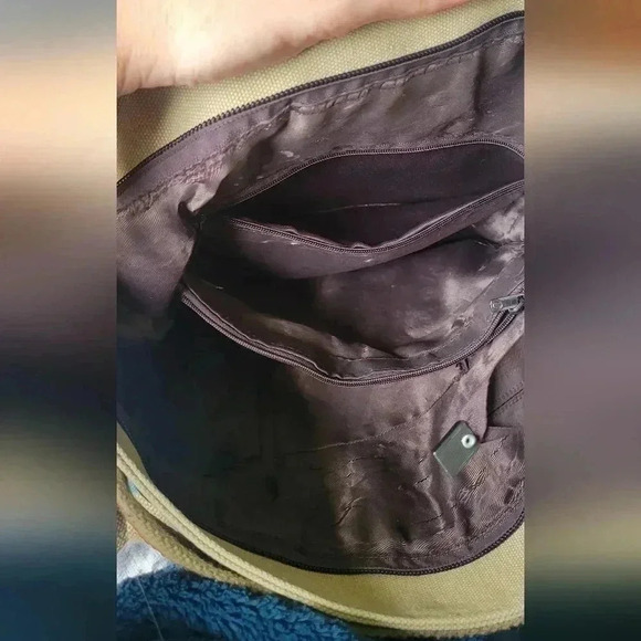 Women's Shoulder Bag , Canvas Cross Body, Durable Multi Color Striped Tote - Picture 4 of 7